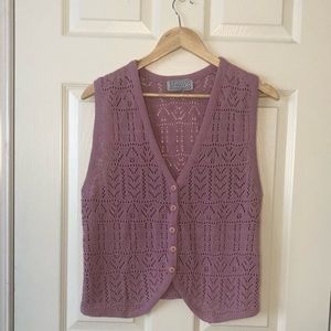 ✿ Vintage Mauve Simpatico Knit Vest Fits like a M